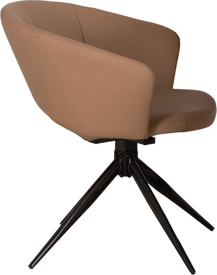 Annel Dining Chairs with Artificial Leather Upholstery Mocha 2 Pieces 63x63x74cm