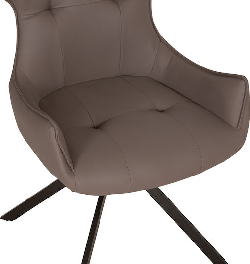 Kira Dining Armchairs with Leatherette Upholstery Grey 2 pcs 56x60x85 cm