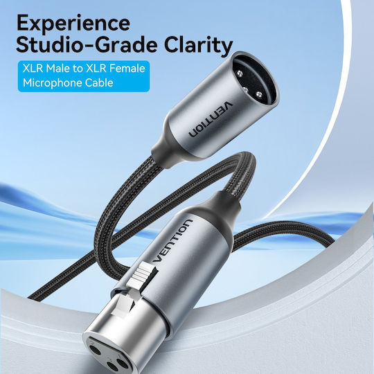 Vention Audio Xlr M-f Cable Braided-metal 5.0m Bkhhj