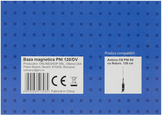Pni 120/dv Suport Magnetic Antenă 125mm Cablu 4m Ștecăr Pl259