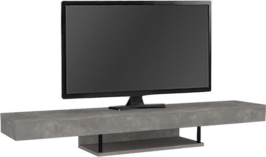 Albares TV Stand from Metal & Wood with LED Lighting Concrete Grey L150xW29.6xH22cm