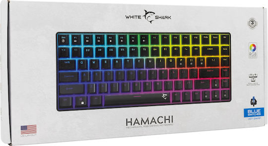 White Shark Hamachi - Yusya 5P Gaming Μηχανικό Πληκτρολόγιο 60% με Custom Blue διακόπτες και RGB φωτισμό (Αγγλικό US)