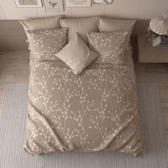 Charalambidis Textiles Βαμβάκι Σετ Σεντόνια Μονά 160x260εκ. Μπεζ (3τμχ)