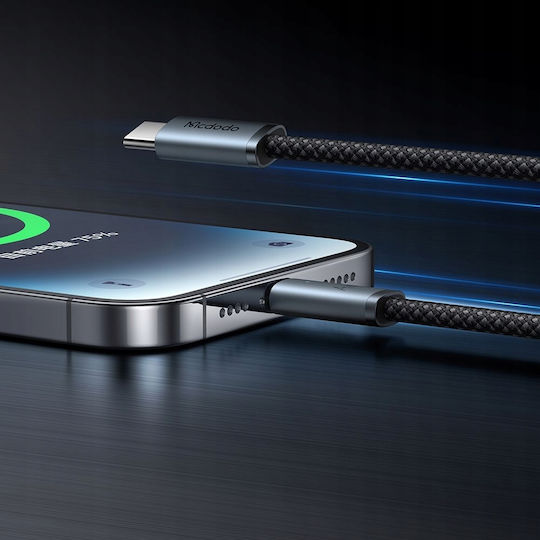 Mcdodo Cablu Lightning Usb-C Încărcare Rapidă Usb Tip C 36W 1M Led Negru