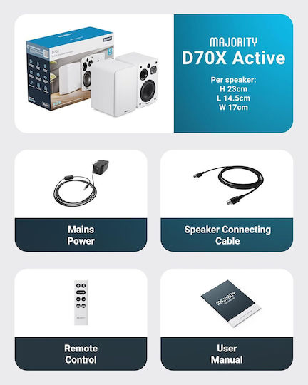 Majority D70X Самоусилващи се Тонколони с Bluetooth 70W