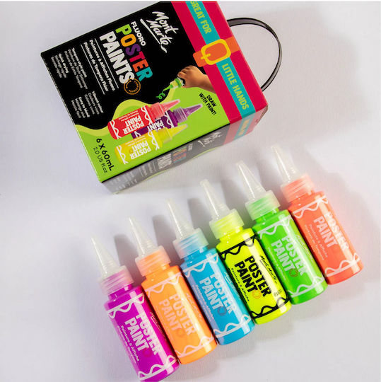 Mont Marte Fluoreszierende Temperafarben 6 Stück à 60ml