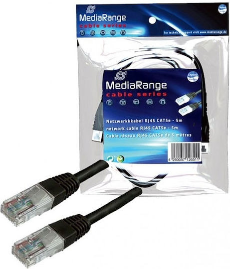 MediaRange U/UTP Кат.6 (Gigabit) Мрежов Кабел Ethernet 1.5м Черен