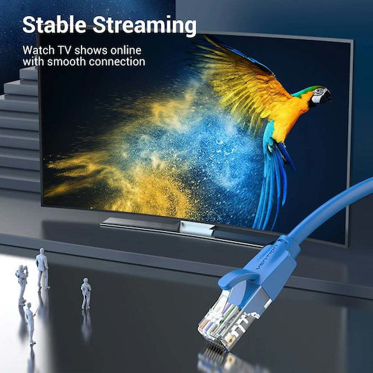 Vention U/UTP Кат.6 (Gigabit) Мрежов Кабел Ethernet 1м Син