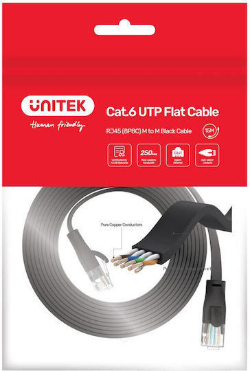 Unitek C1813gbk Flat Patch Cable Cat6 10m Black