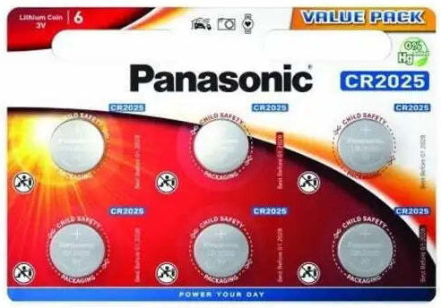 Panasonic Lithium Power Batterien für Uhren CR2025 3V 6Stück