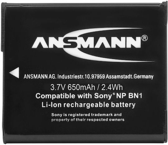 Ansmann Kamera Batterie NP-BN 1 1400-0009 Lithium-Ionen (Li-Ion) Kompatibel mit Sony