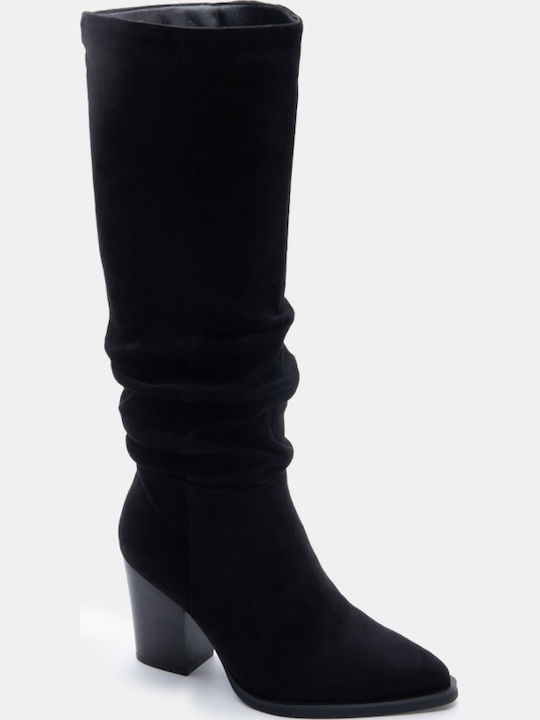 Damenstiefel Cowboy mit hohem Absatz in Schwarz