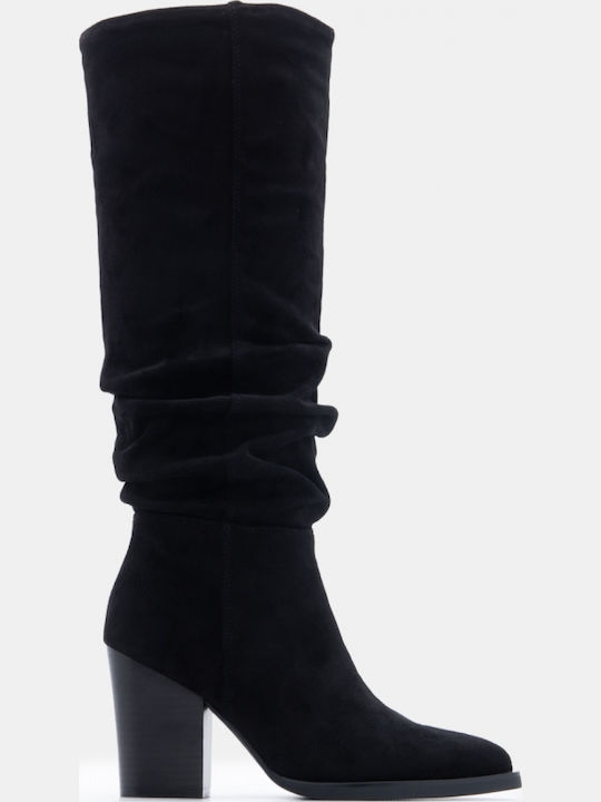 Damenstiefel Cowboy mit hohem Absatz in Schwarz