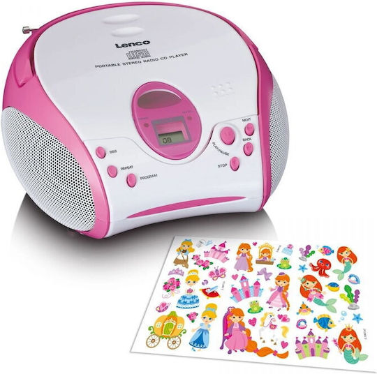 Lenco Tragbares Radio-CD-Spieler mit CD MP3 Radio Rosa