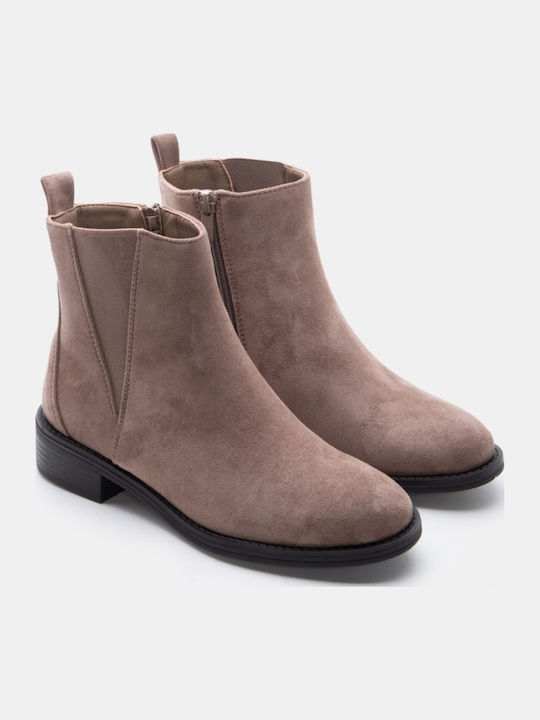 Wildleder Damen Stiefeletten Knöchel Beiges