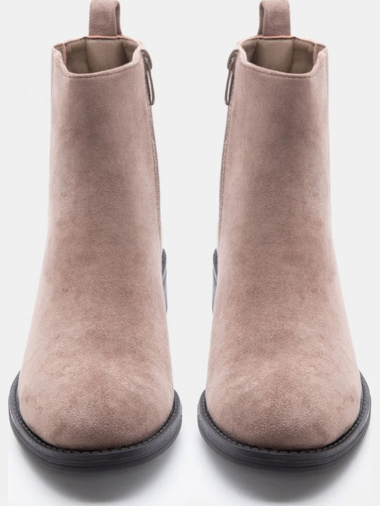 Wildleder Damen Stiefeletten Knöchel Beiges