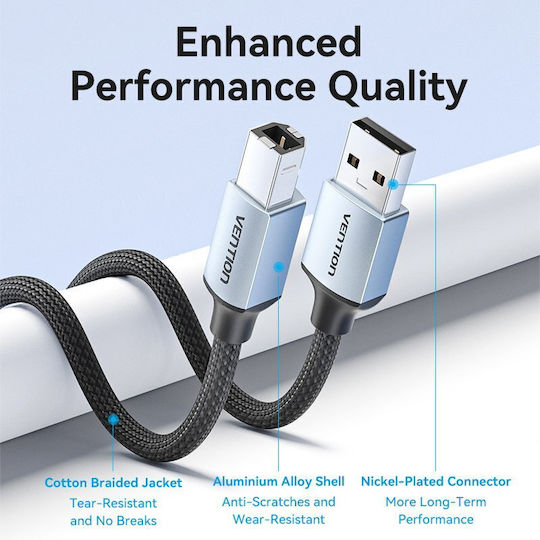 Vention USB 2.0 Cable USB-C male - USB-B Γκρι 3m CTTHI