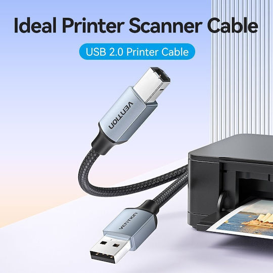 Vention USB 2.0 Cable USB-C male - USB-B Γκρι 5m CTTHJ