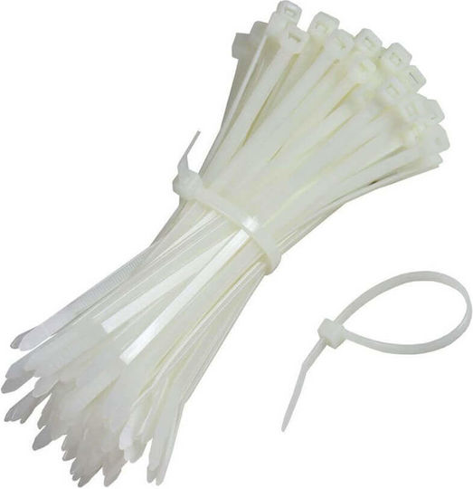 Adeleq Пластмасови Кабелни Аксесоари 250mmx3.6mm в Бял Цвят 100 бр 19-250360