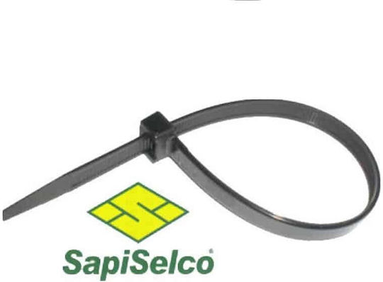 Sapiselco Πλαστικά Δεματικά Καλωδίων 200mmx3.5mm σε Μαύρο χρώμα (100τμχ) SEL.8.081