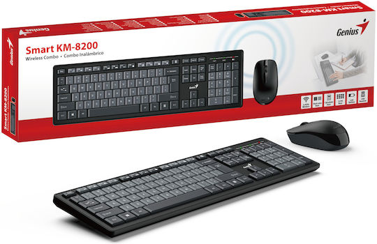 Rapoo KM-8200 Ασύρματο Σετ Πληκτρολόγιο & Ποντίκι Αγγλικό UK