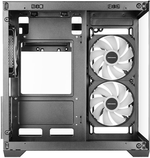 Mars Gaming MC-VIEW3 Gaming Micro Tower Computer Case with Side Window and RGB Lighting Black