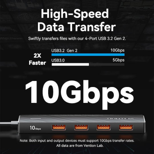 Vention Hub 4 Porturi USB 3.2 cu Conectare USB-A