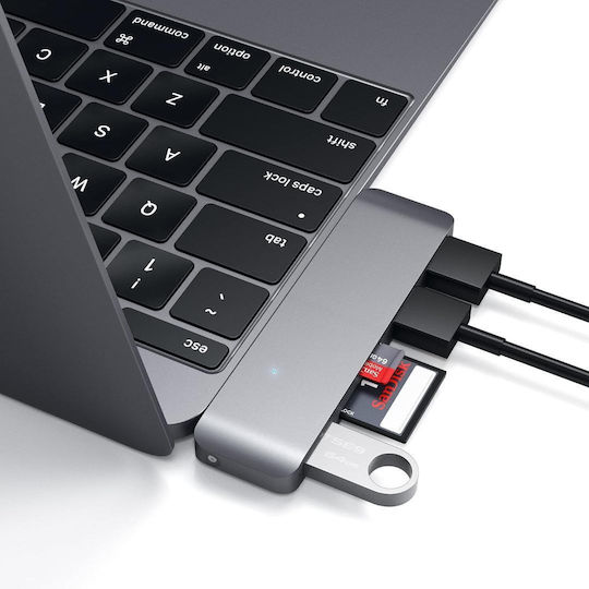Satechi 3-Port USB 3.0 Hub with USB-C Connection Gray
