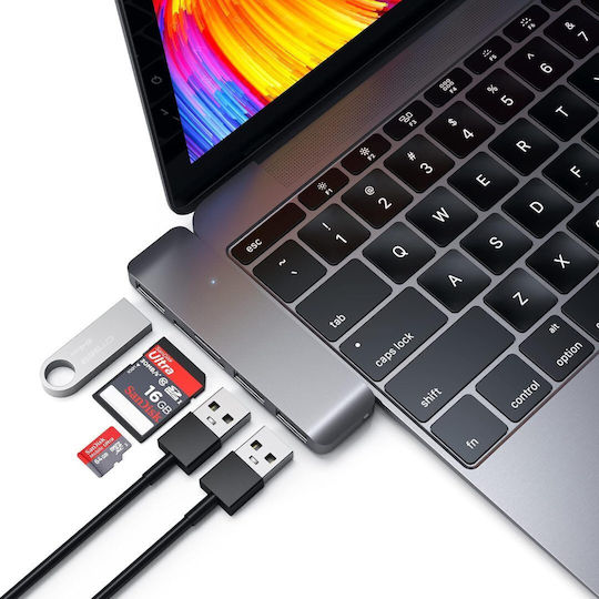 Satechi 3-Port USB 3.0 Hub with USB-C Connection Gray