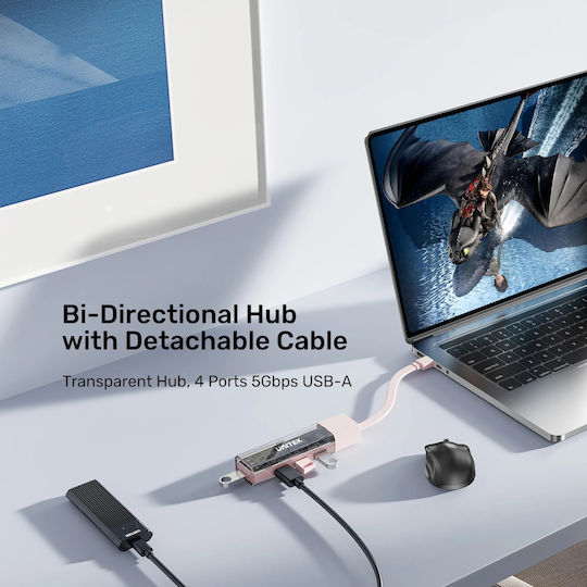 Unitek USB 2.0 4 Port Hub with USB-A Connection White