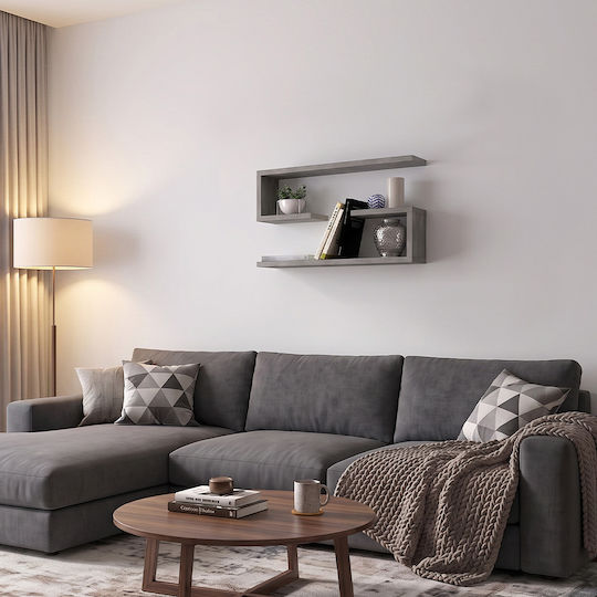 Jenika Grey Shelves (2 Pieces) 60x14.5x18cm