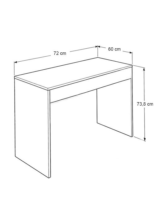 Γραφείο Mida Ξύλινο Γκρι Σκυροδέματος 72x60x73.8εκ.