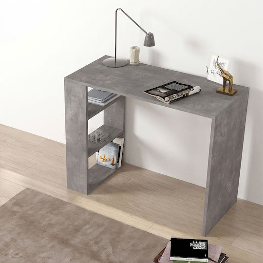 Birou Netenia Din Lemn Gri Beton 90x40x74cm