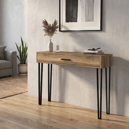 Rochel Κονσόλα από Ξύλο & Μέταλλο Καρυδί Μ120xΠ35xΥ89.8εκ.