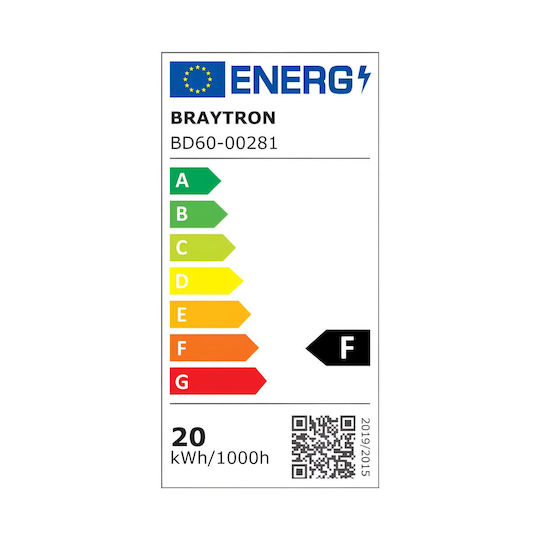 Braytron LED Kommerzielle Lineare Beleuchtung Decke 20W Dimmbar Warmweiß