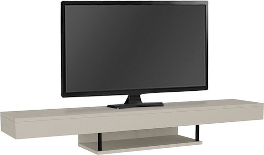Albares TV Stand from Metal & Wood with LED Lighting Sandstone L150xW29.6xH22cm