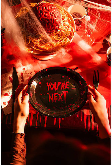 Papierplatten You're Next Schwarze Blutige Buchstaben 6Stücke