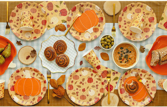 Paper Cups Pumpkins Acorns & Leaves 6 Pieces