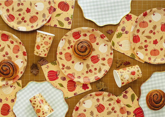 Paper Plates Pumpkins Acorns & Leaves 6 Pieces