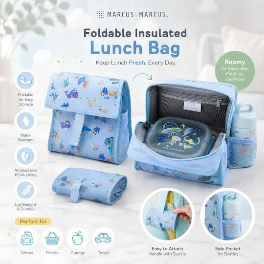 Kinder Isolierte Lunchtasche Marcus Wasserdichte Flasche Sealife