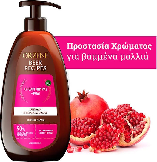 Orzene Beer Recipes Gerste Bier + Granatapfel Shampoos Glanz für Gefärbt Haare 750ml