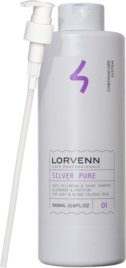 Lorvenn Lovernn Pure Anti-Yellowing & Radiance Shampoos Glanz für Gefärbt Haare 1000ml