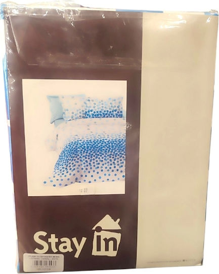 Kentia Set Duvet Cover Cotton 230x250cm Super King with 2 Pillowcases Light Blue Striped