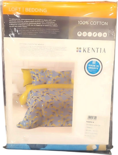 Kentia Single Set 165x245cm Light Blue Checked