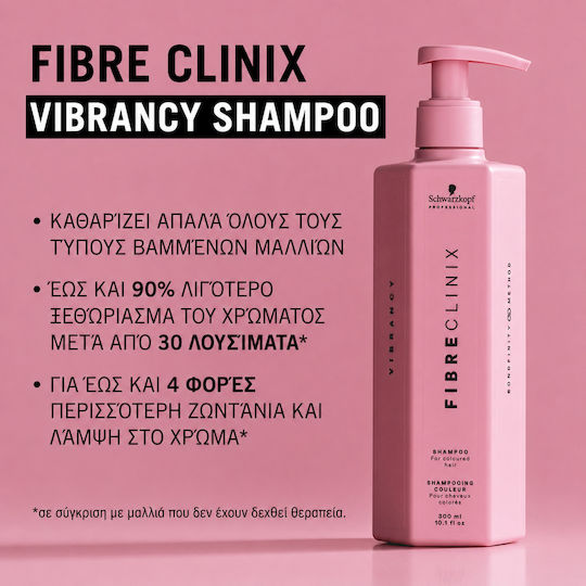 Schwarzkopf Fibre Clinix Vibrancy Shampoos Glättung & Glanz für Gefärbt Haare 1000ml