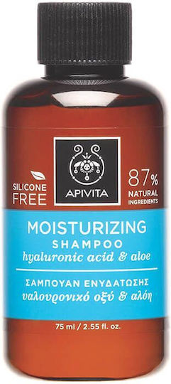 Apivita Moisturizing Hyaluronic Acid & Aloe Σαμπουάν Ενυδάτωσης για Όλους τους Τύπους Μαλλιών 75ml