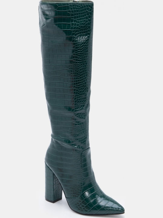 Women's Boots with High Heel Green