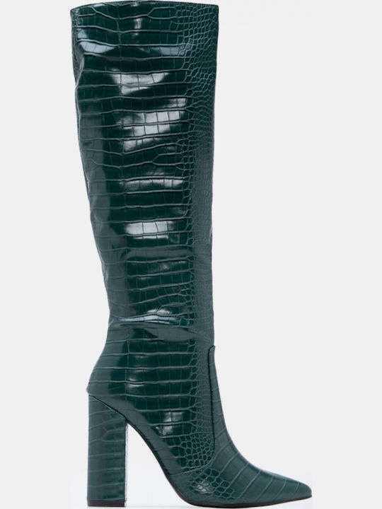 Women's Boots with High Heel Green