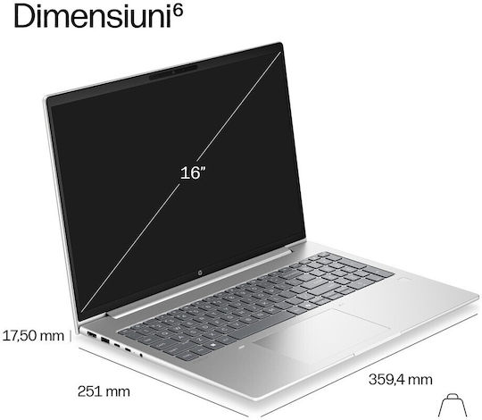 HP ProBook 4 G2i 16" IPS FHD+ (Core 7-350/24GB/512GB SSD/W11 Pro) (Tastatură Engleză Internațională)