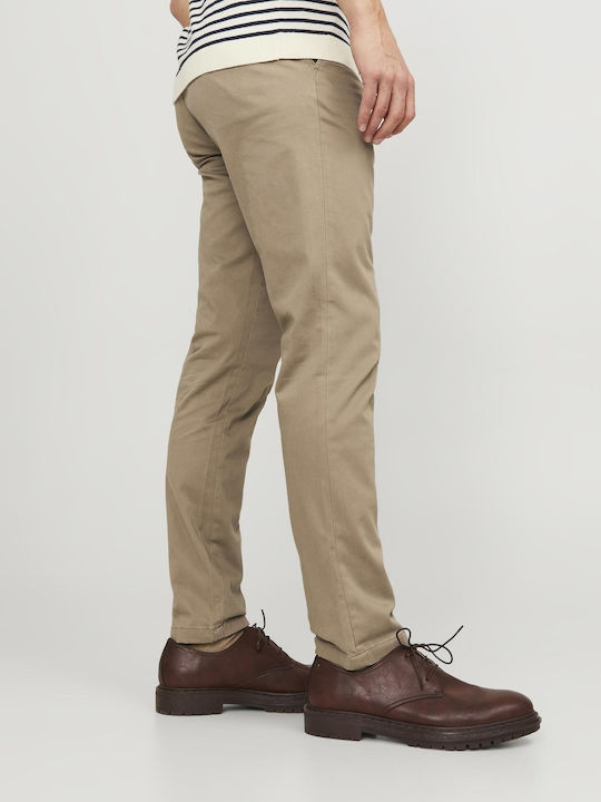 Men's Chino Trousers Elastic Slim Fit Beige